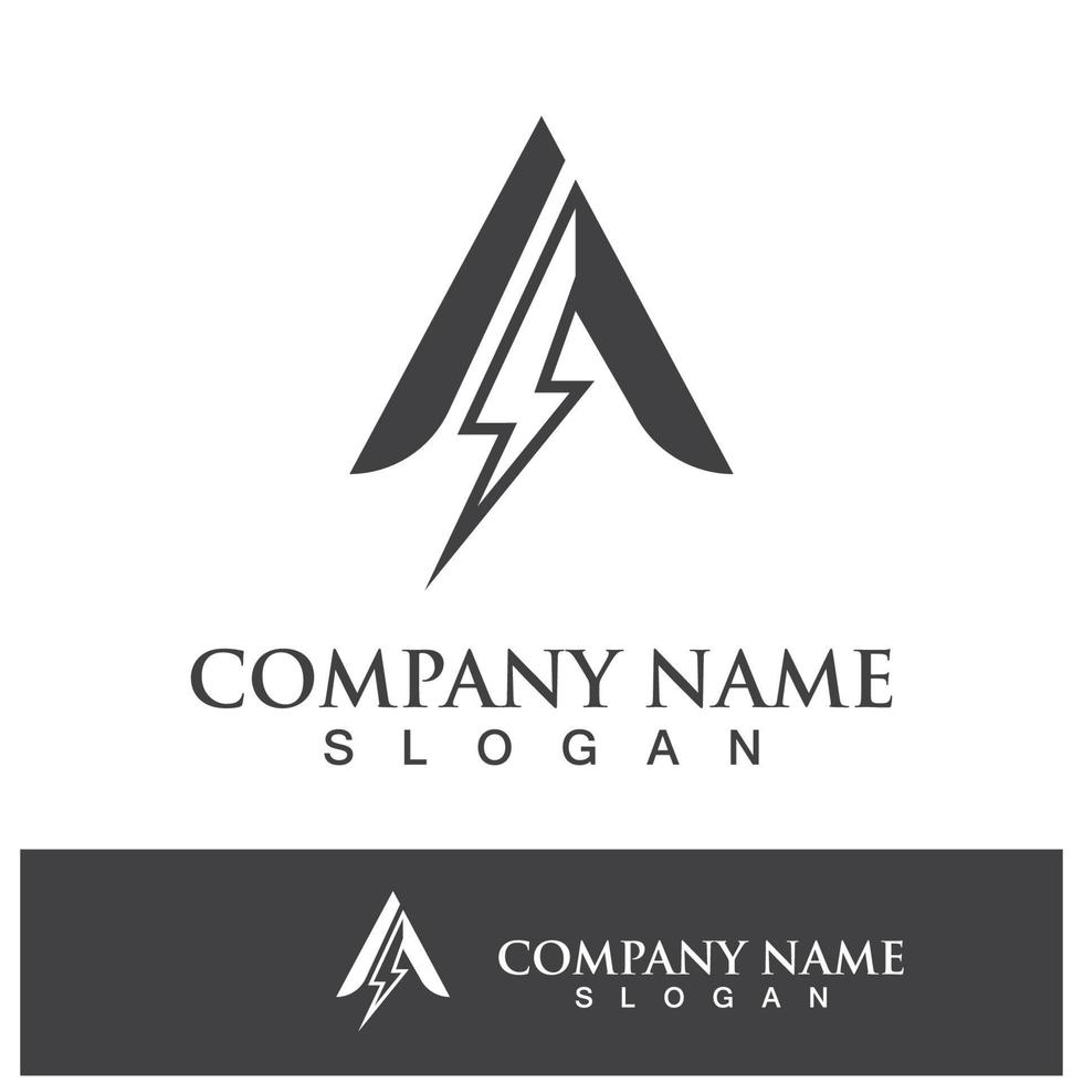 A letter lightning logo vector