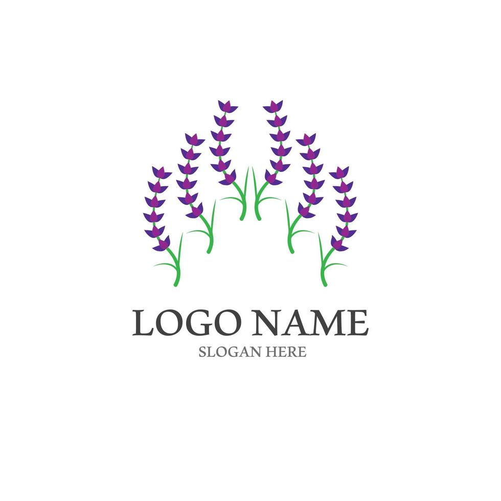 Fresh Lavender flower logo vector