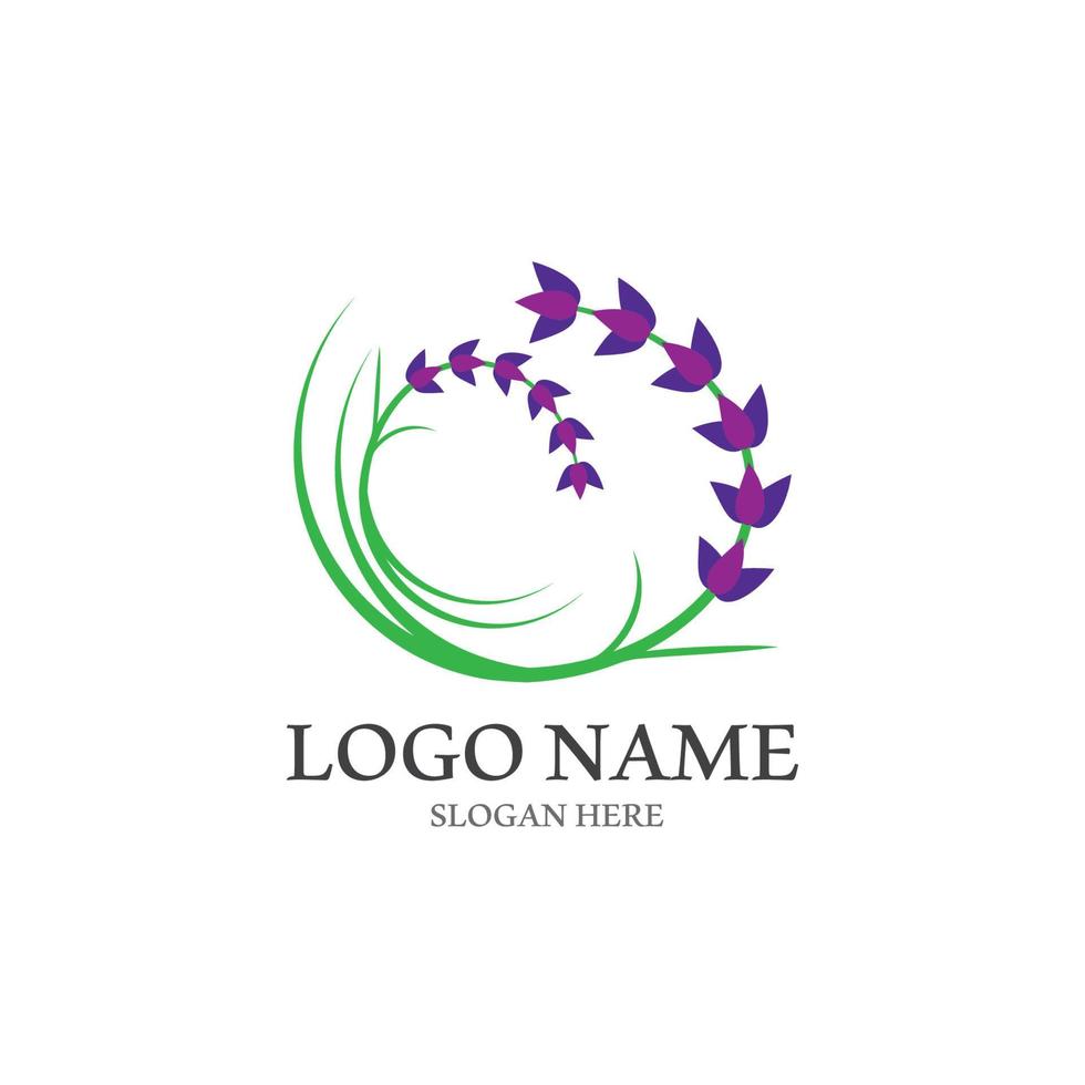 Fresh Lavender flower logo vector