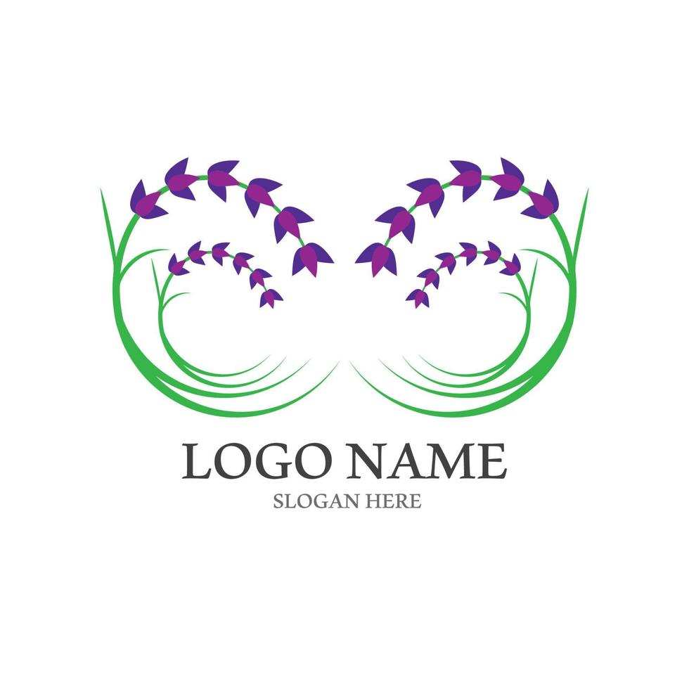 Fresh Lavender flower logo vector