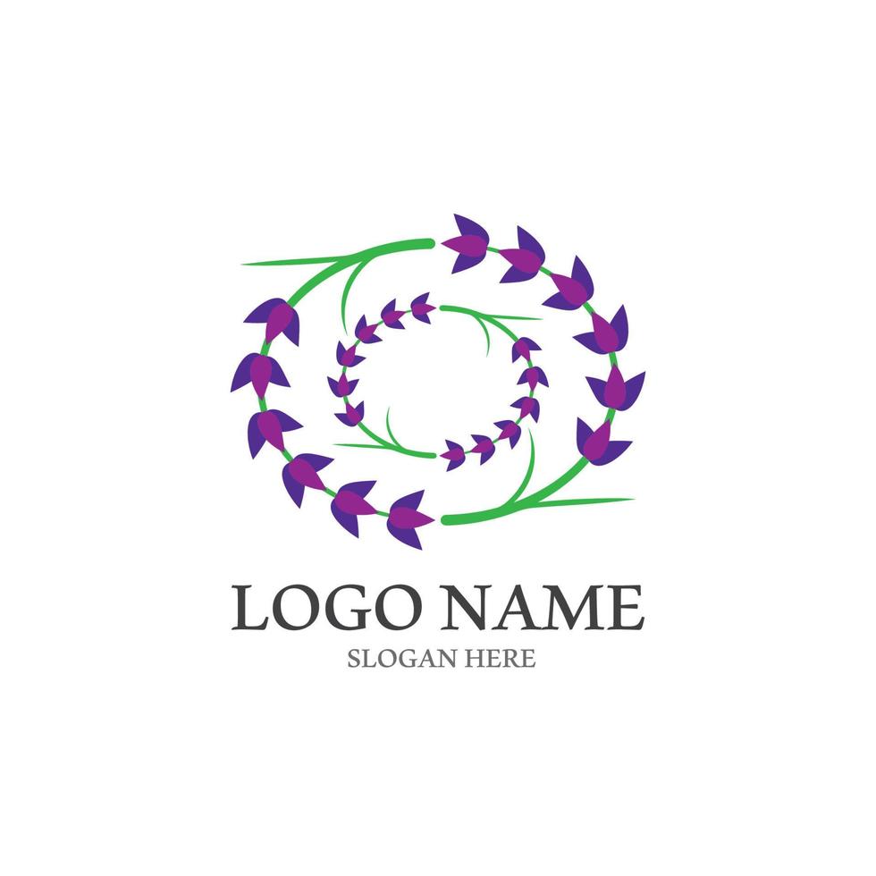 Fresh Lavender flower logo vector