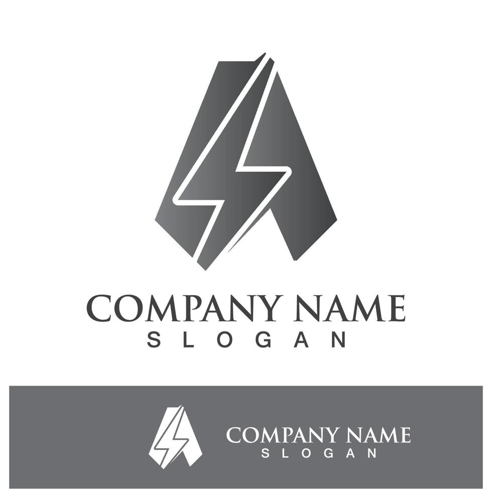 A letter lightning logo vector