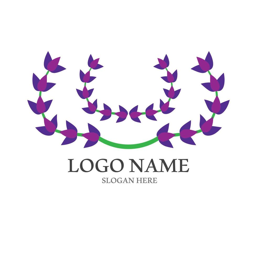 Fresh Lavender flower logo vector