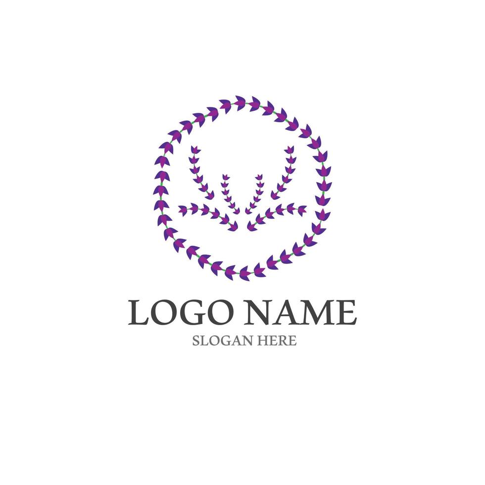 Fresh Lavender flower logo vector