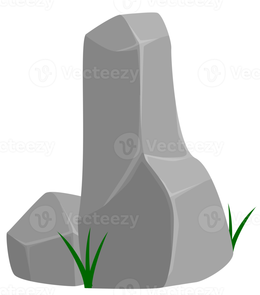 Illustration of a stone with a cartoon style. png