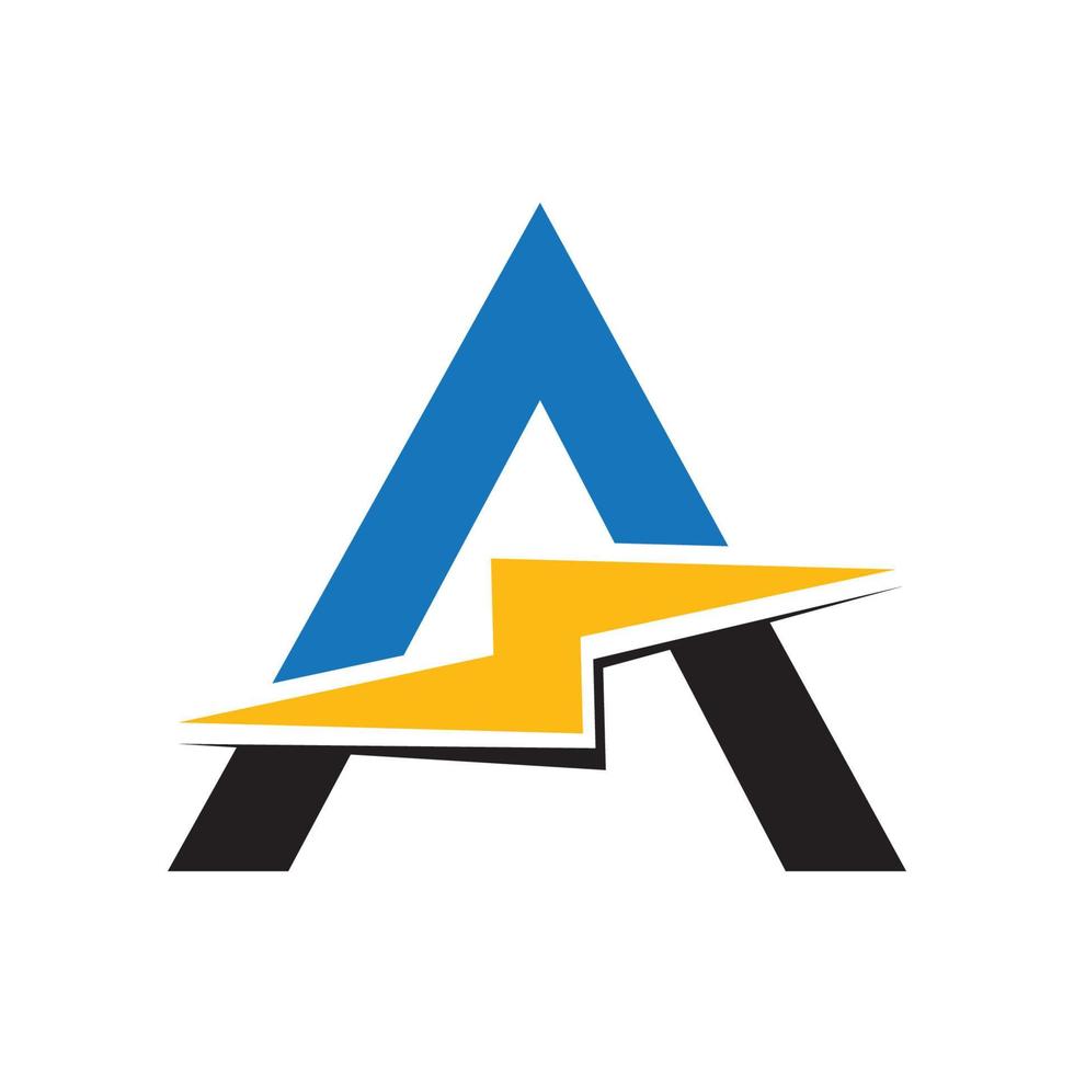 A letter lightning logo vector