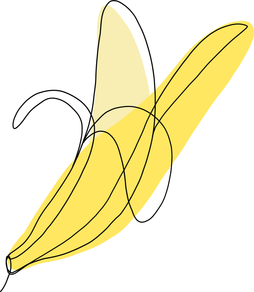 simplicity banana fruit freehand continuous line drawing png