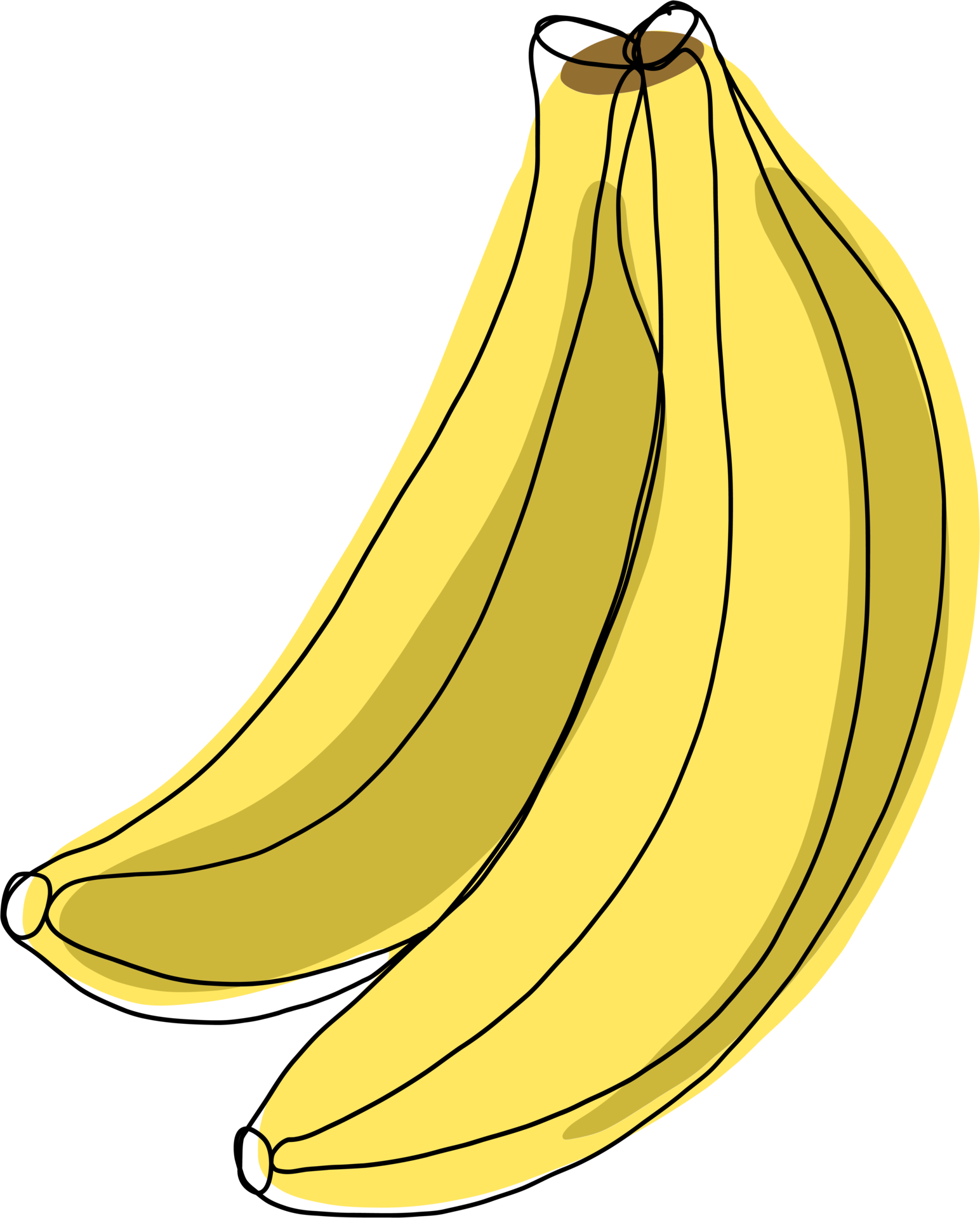 simplicity banana fruit freehand continuous line drawing 13812227 PNG
