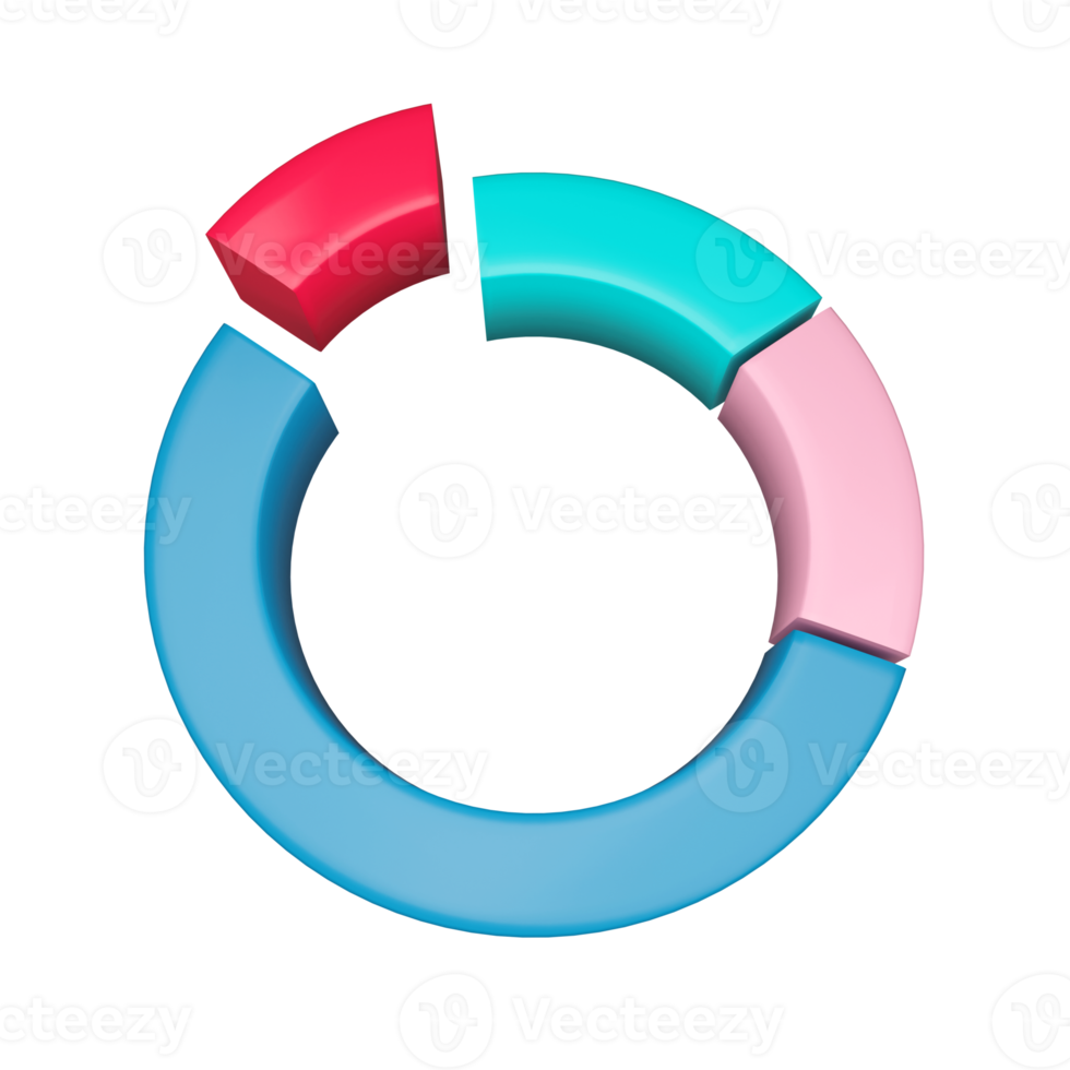 gráfico de negocios. representación 3d png