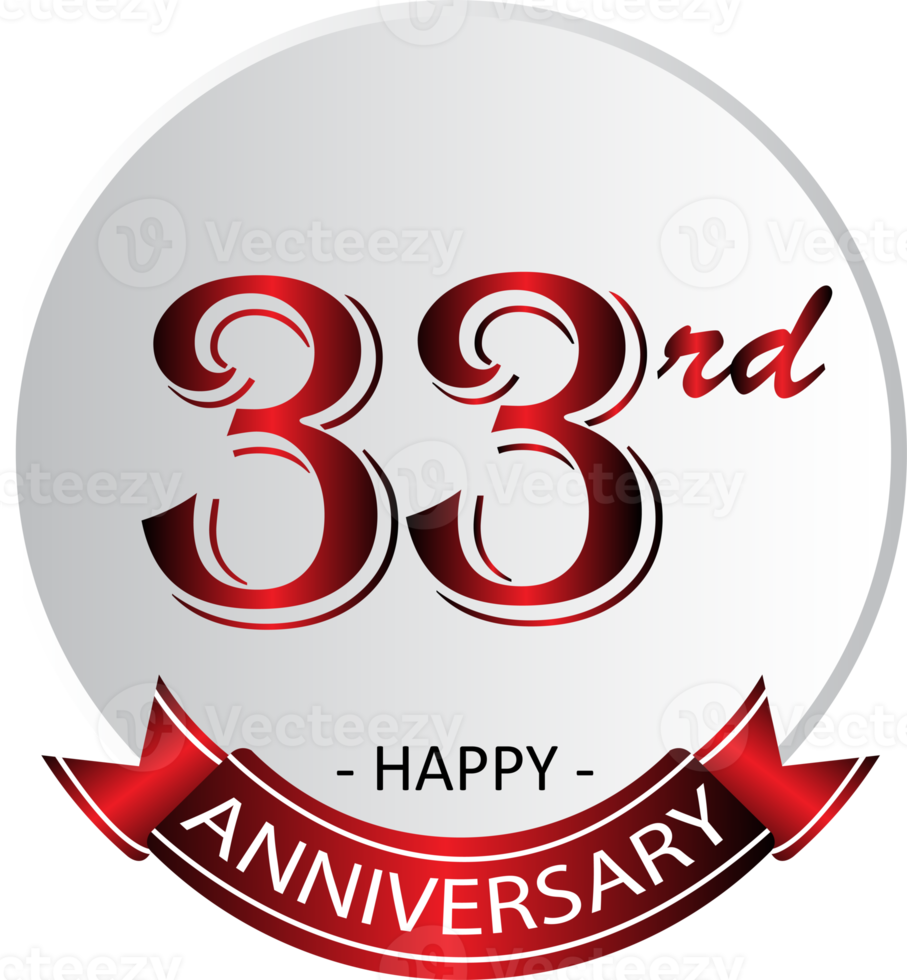 33rd anniversary celebration label png