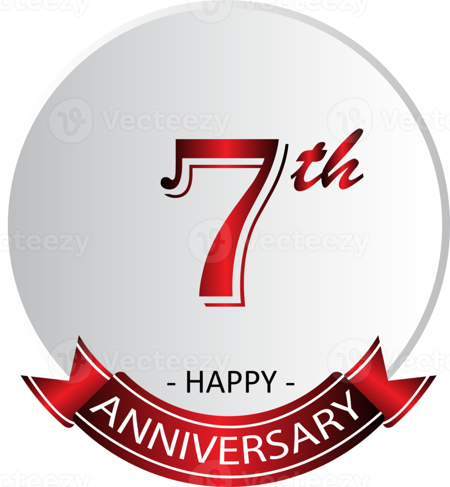 7th anniversary celebration label png