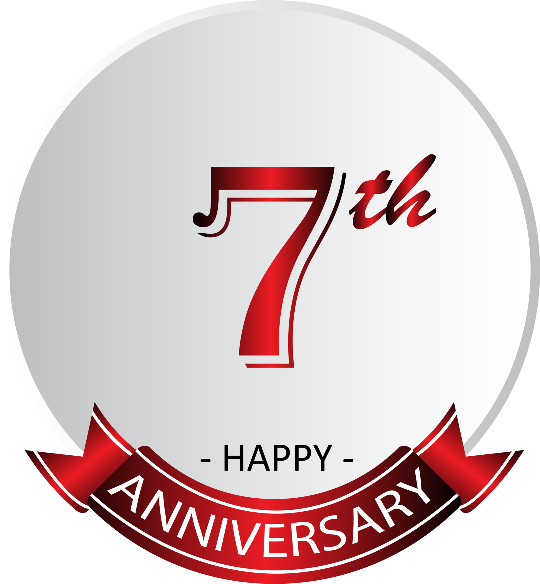 7th anniversary celebration label 13812364 PNG
