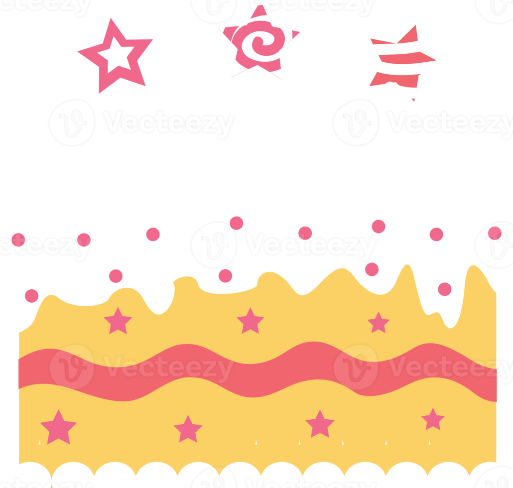 cute birthday cake decoration element illustration png