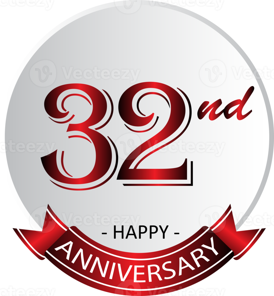 32esimo anniversario celebrazione etichetta png