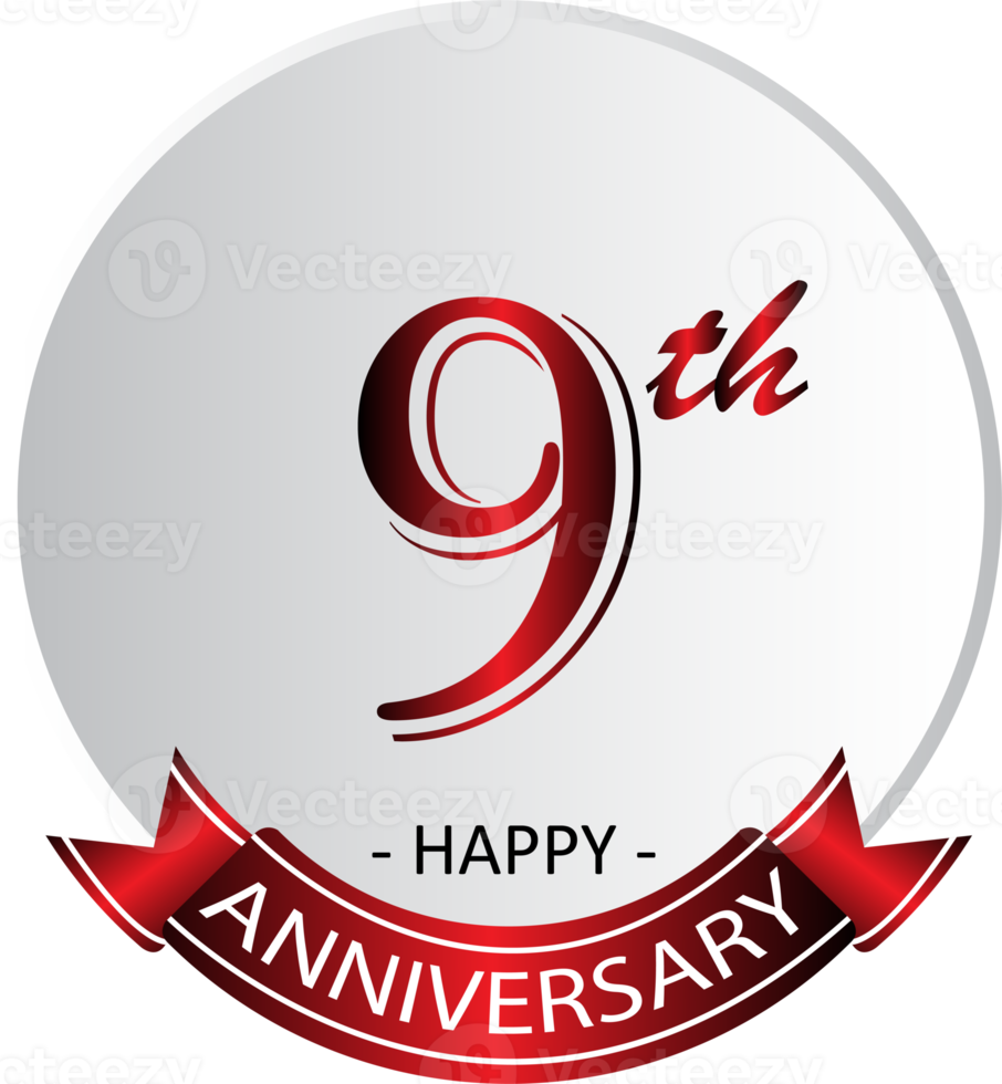 9th anniversary celebration label png