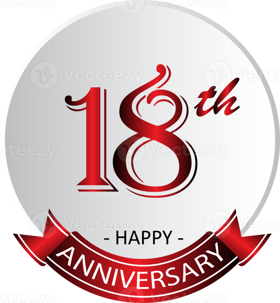 18th anniversary celebration label png