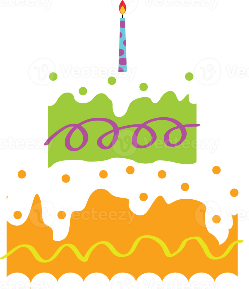 cute birthday cake decoration element illustration png