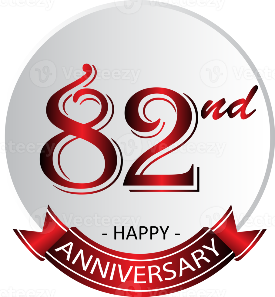 82nd anniversary celebration label png