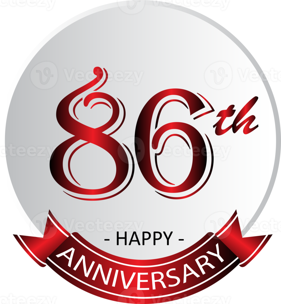 86th anniversario celebrazione etichetta png