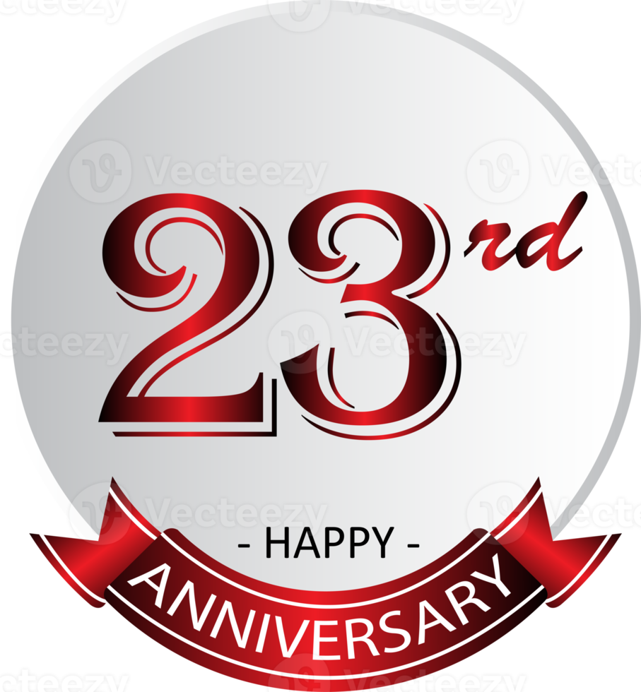 23rd anniversary celebration label png