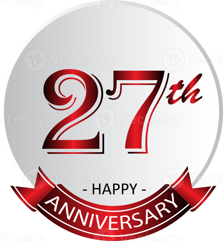 27th anniversary celebration label png