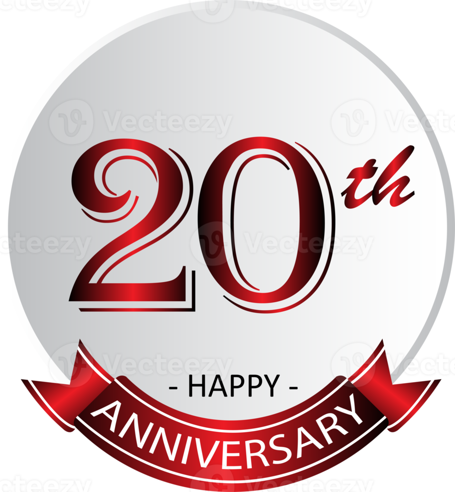 20th anniversary celebration label png