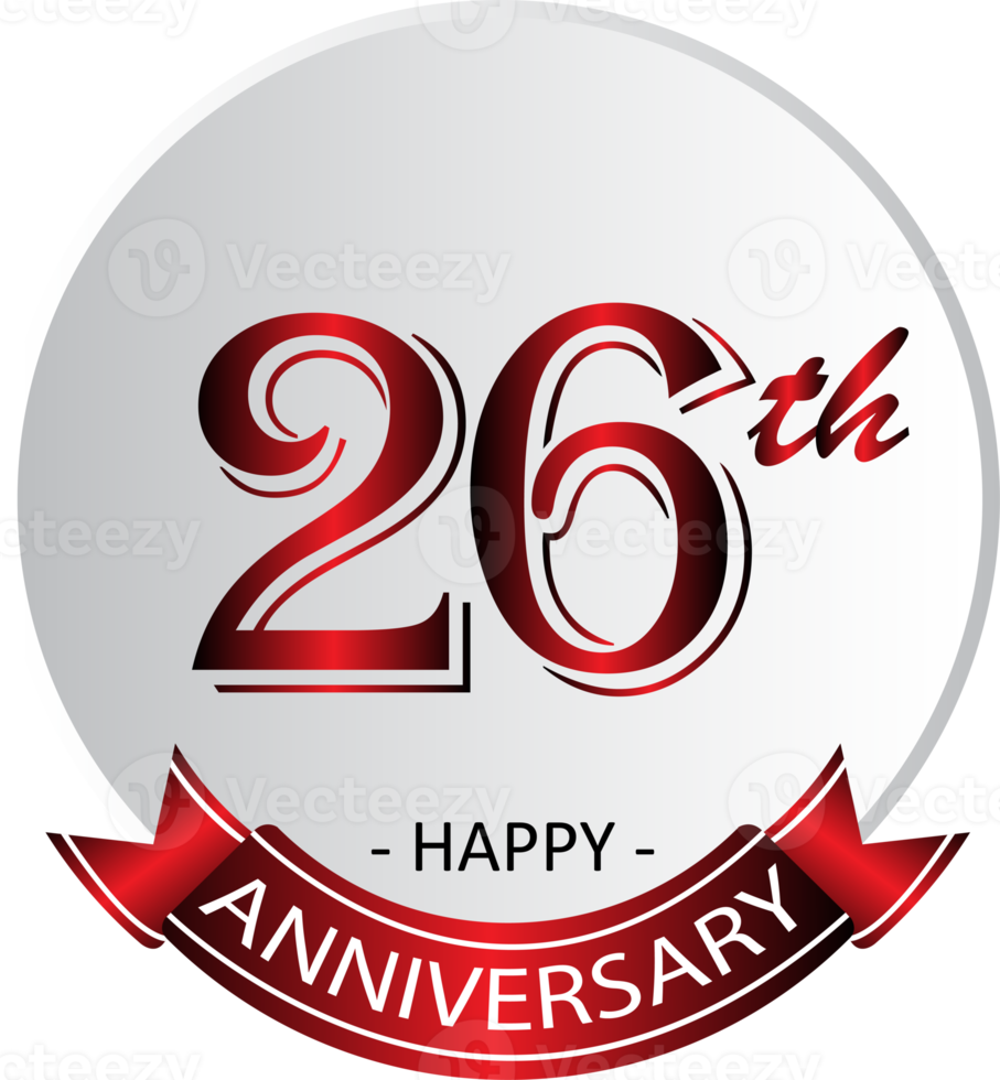 26th anniversary celebration label png