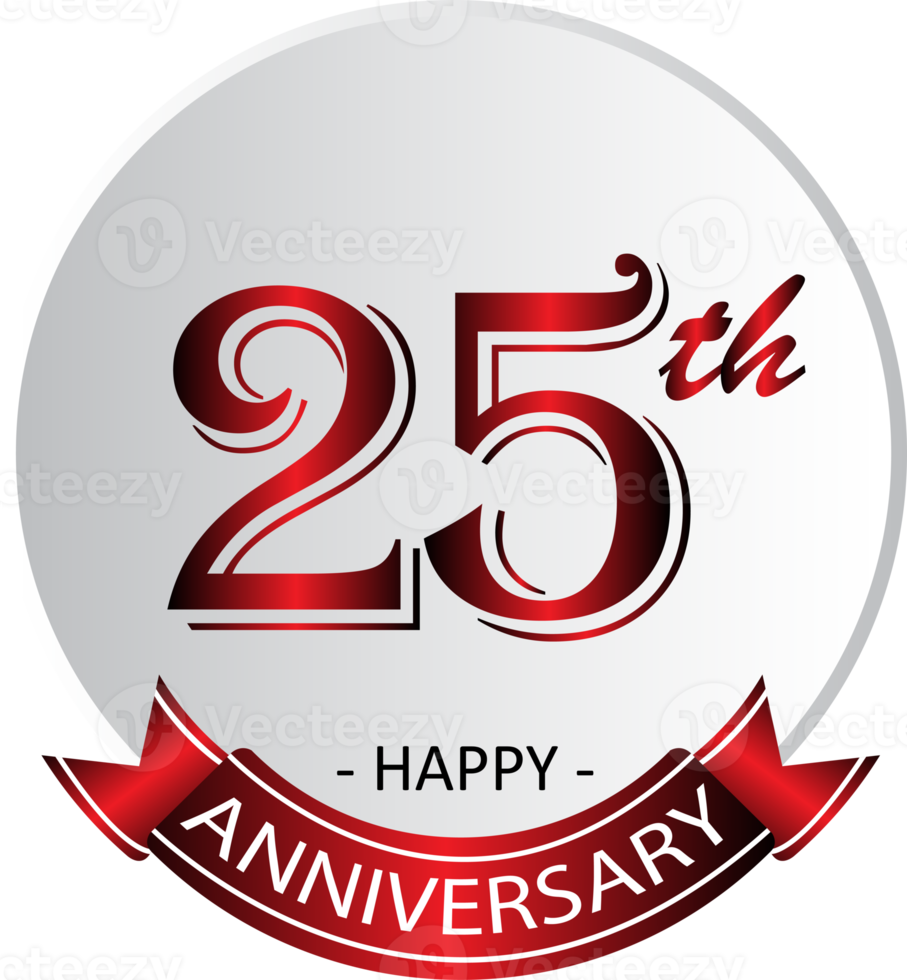 25th anniversary celebration label png