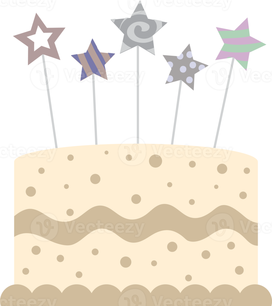 cute birthday cake decoration element illustration png
