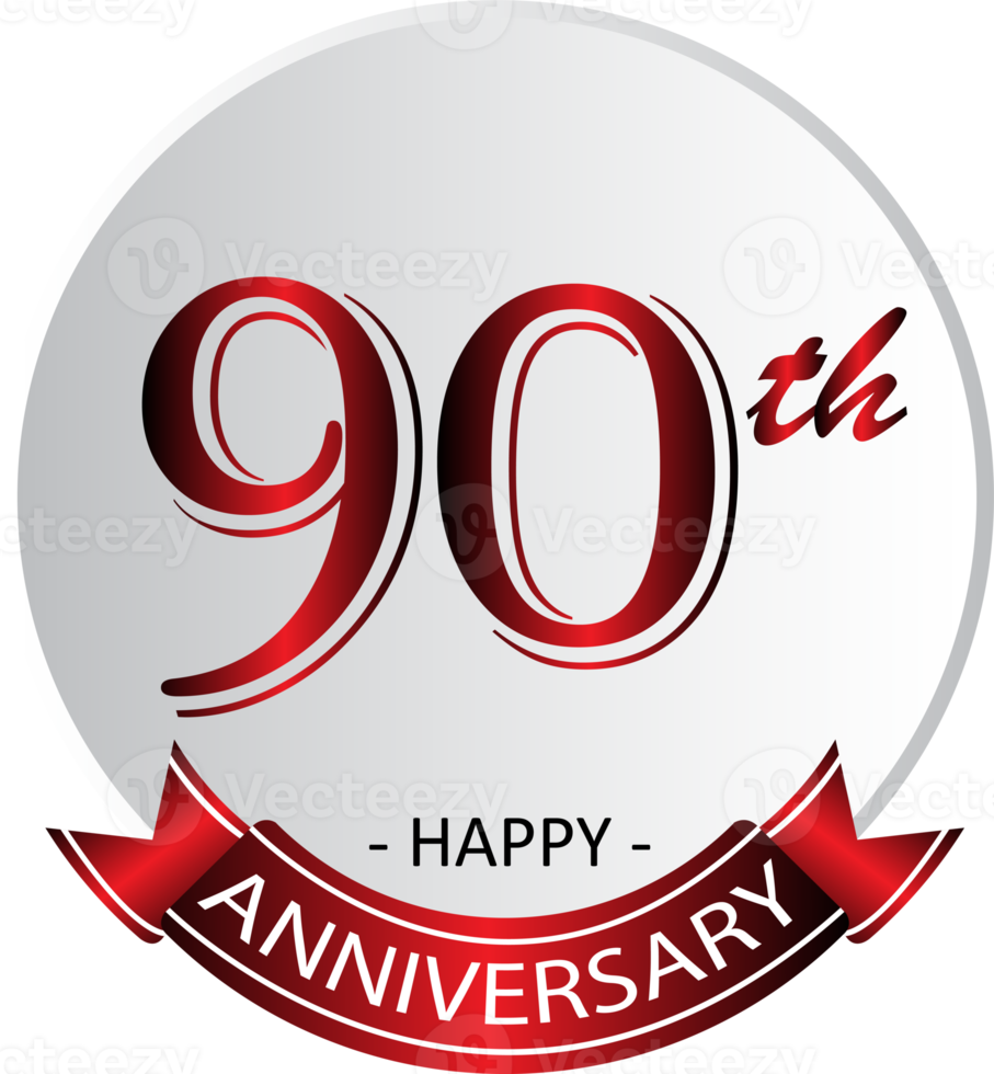 etiqueta de celebración del 90 aniversario png