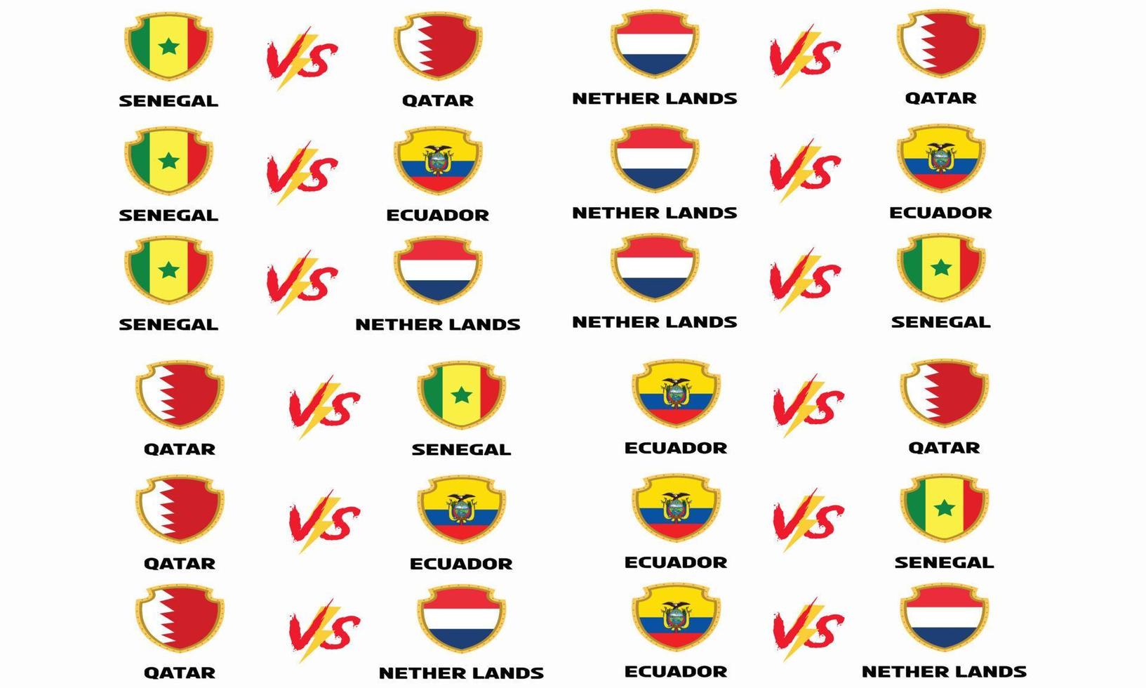 senegal vs netherlands ecuador qatar Transparent Vector  Design