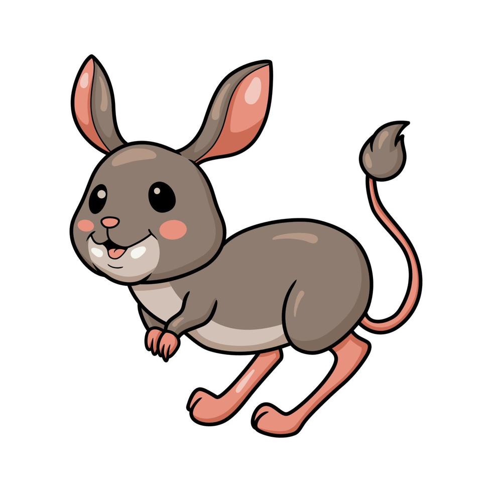 pequeño personaje de dibujos animados lindo jerboa vector