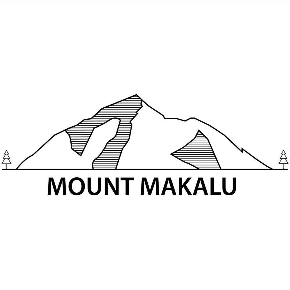 montañas makalu logo vector con fondo blanco