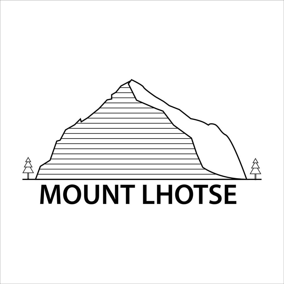 montañas lhotse logo vector con fondo blanco