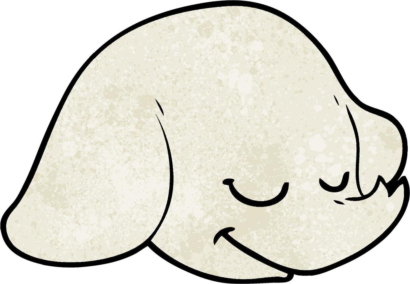 Retro grunge texture cartoon elephant face vector