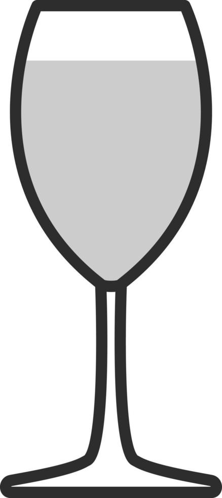 copa de vino blanco, ilustración, sobre un fondo blanco. vector