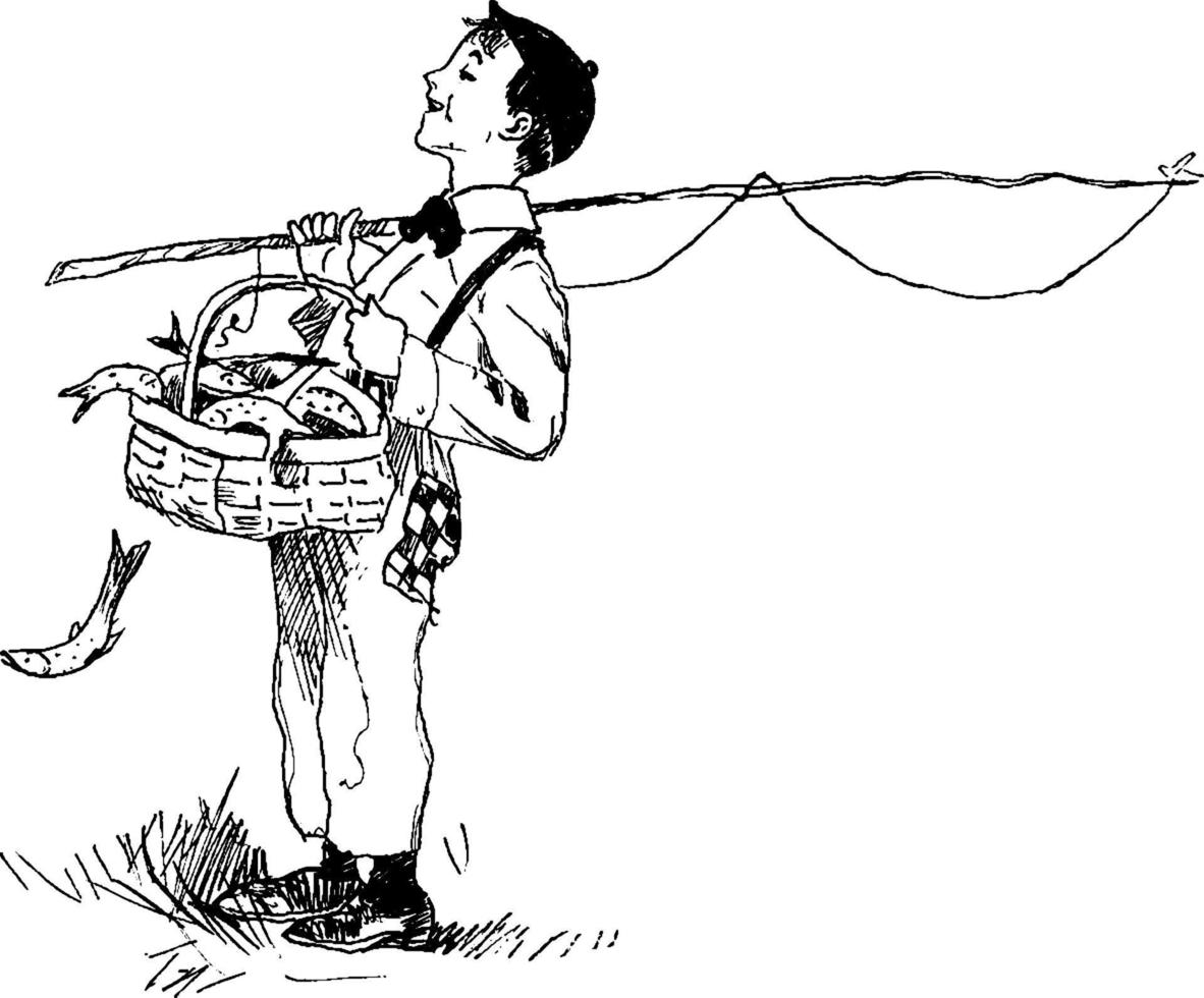 ilustración vintage de pesca. vector