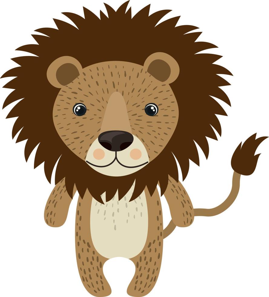 Lion, illustration, vector on white background.
