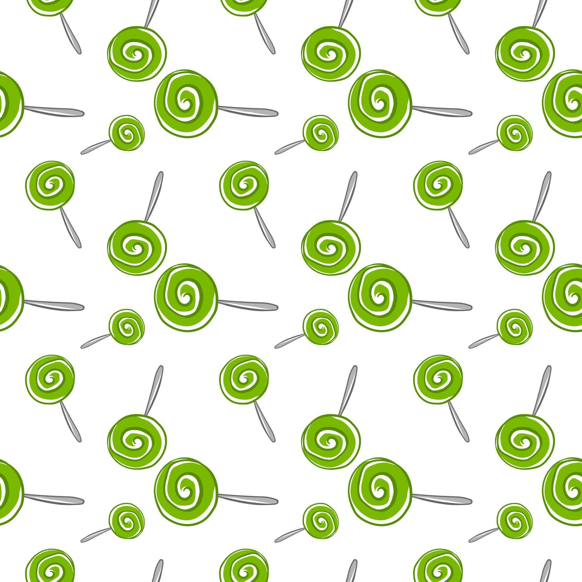 Green lollipop wallpaper, illustration, vector on white background