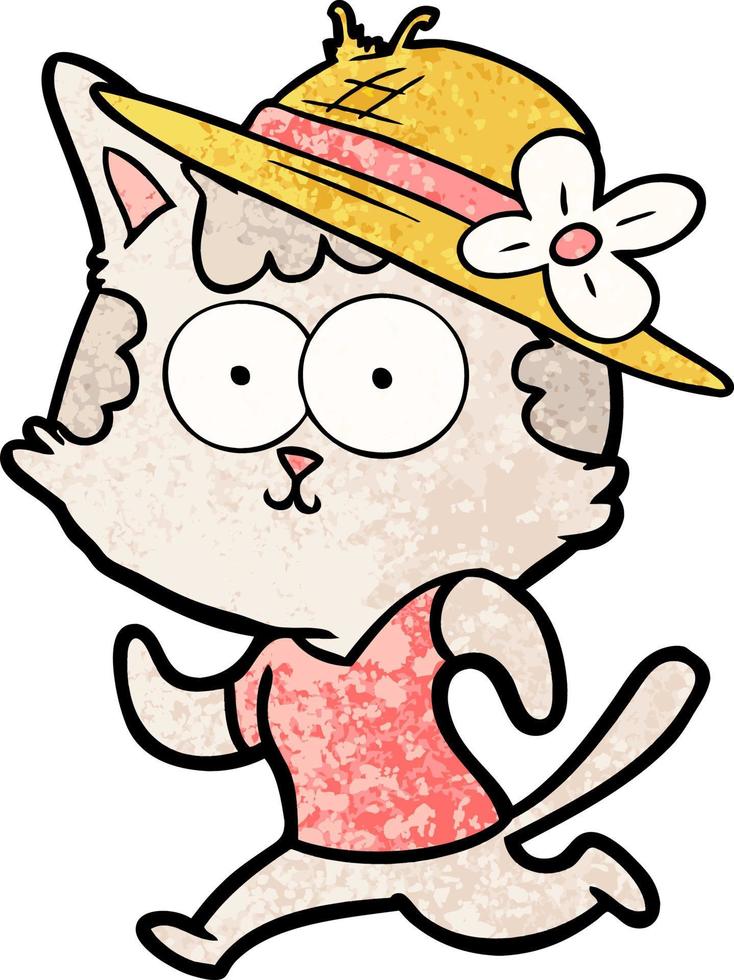 personaje de gato vectorial en estilo de dibujos animados vector