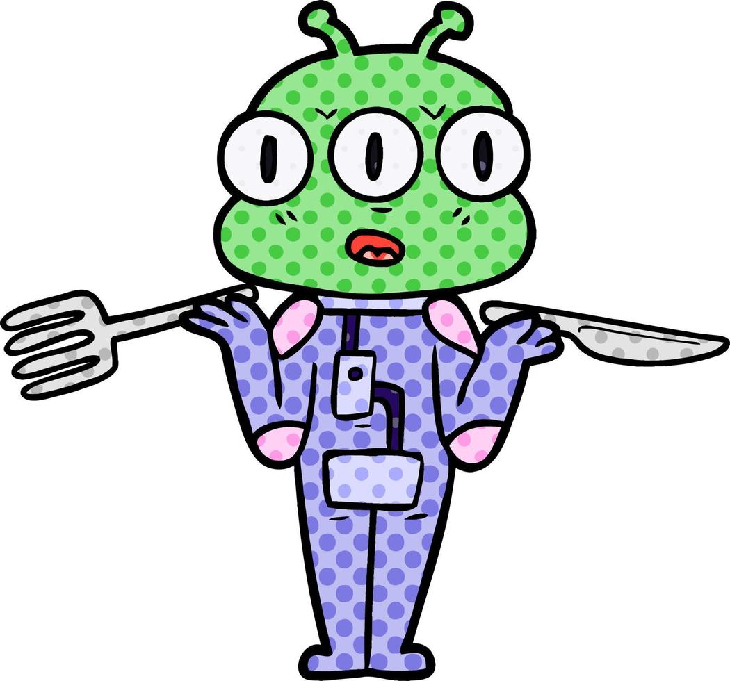 Vector alien character in cartoon style