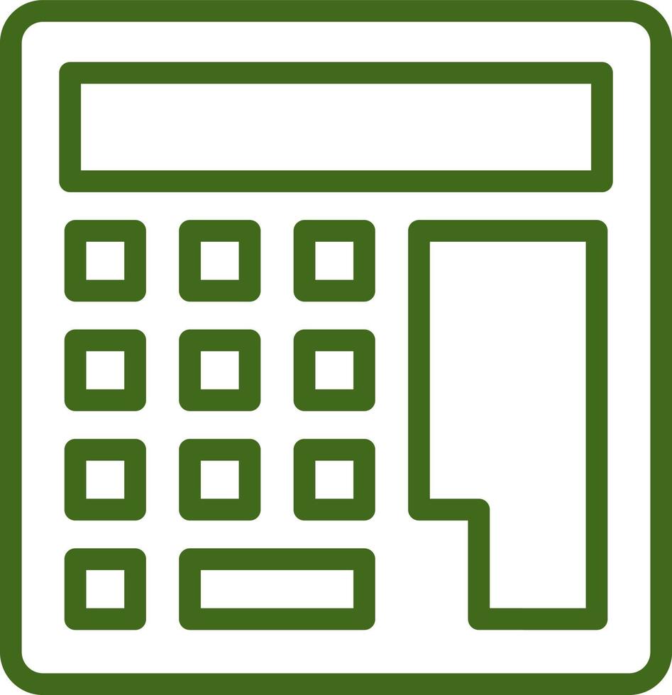 Green calculator, illustration, vector on a white background.