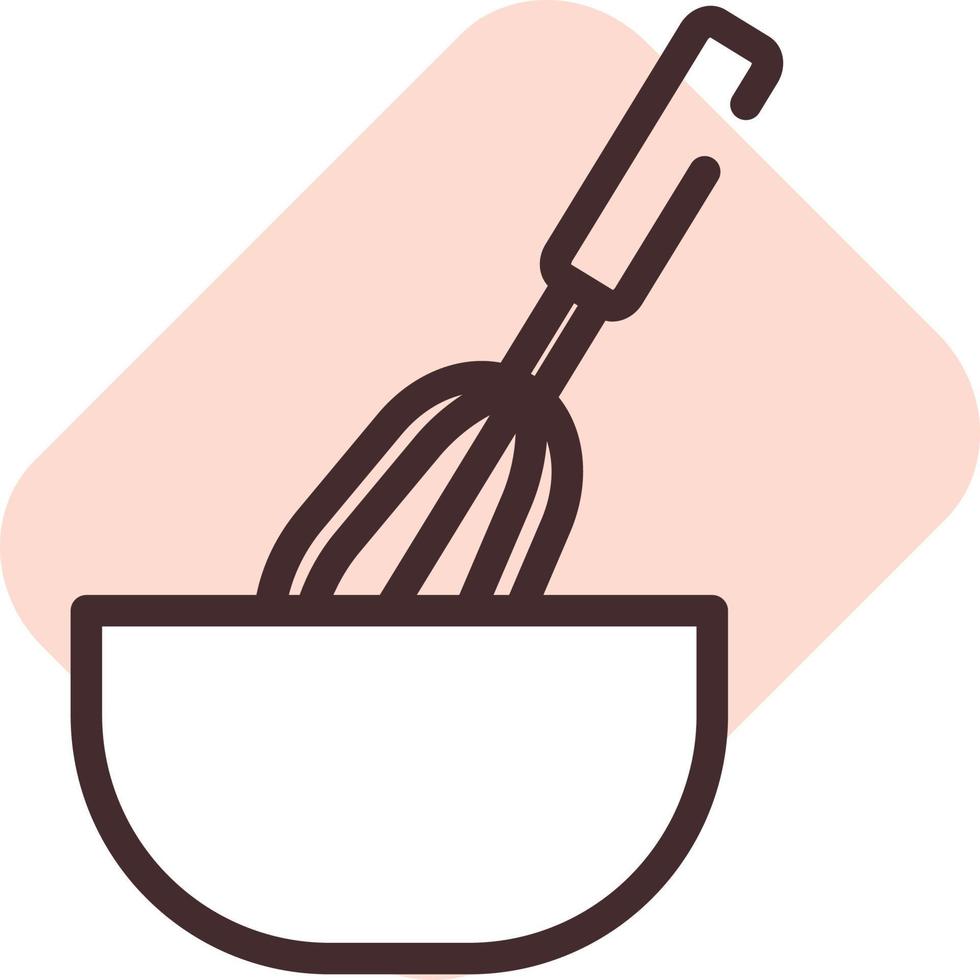 Restaurant whisk, illustration, vector on a white background.