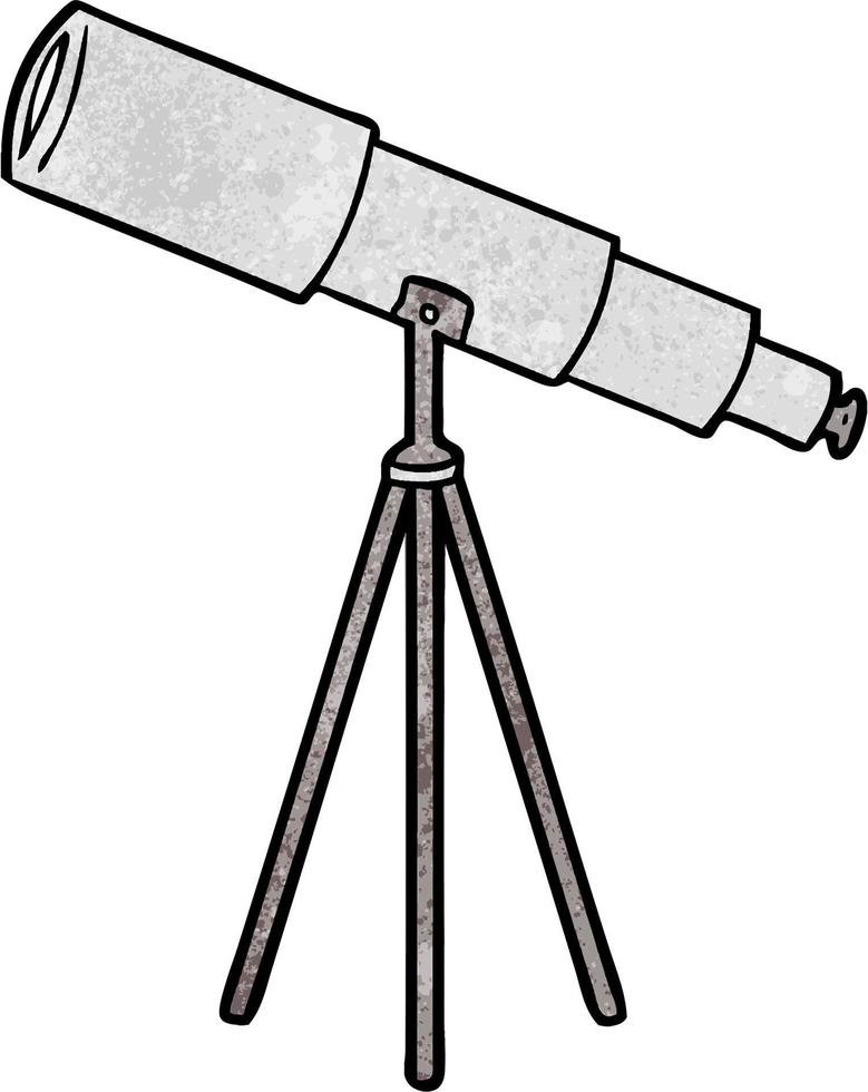 telescopio de dibujos animados de textura grunge retro vector