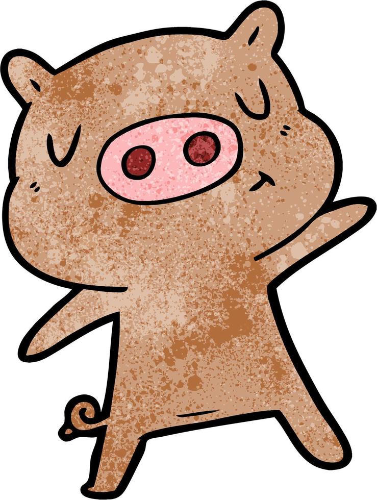 Vector pig character in cartoon style