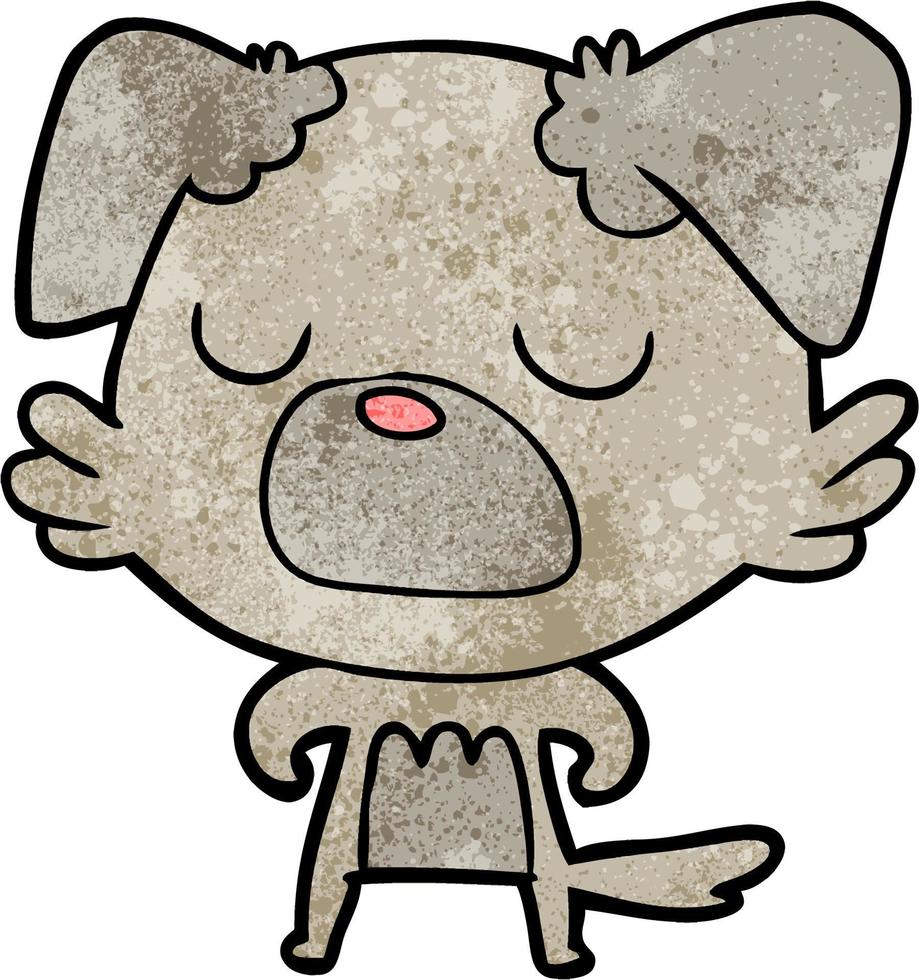 Retro grunge texture cartoon dog vector