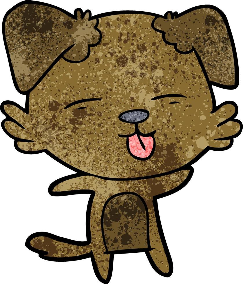 Retro grunge texture cartoon dog vector