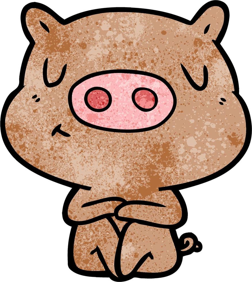 Vector pig character in cartoon style