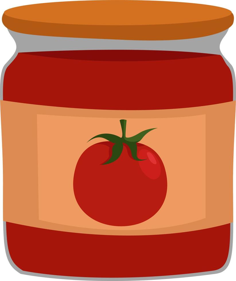 pasta de tomate, ilustración, vector sobre fondo blanco.