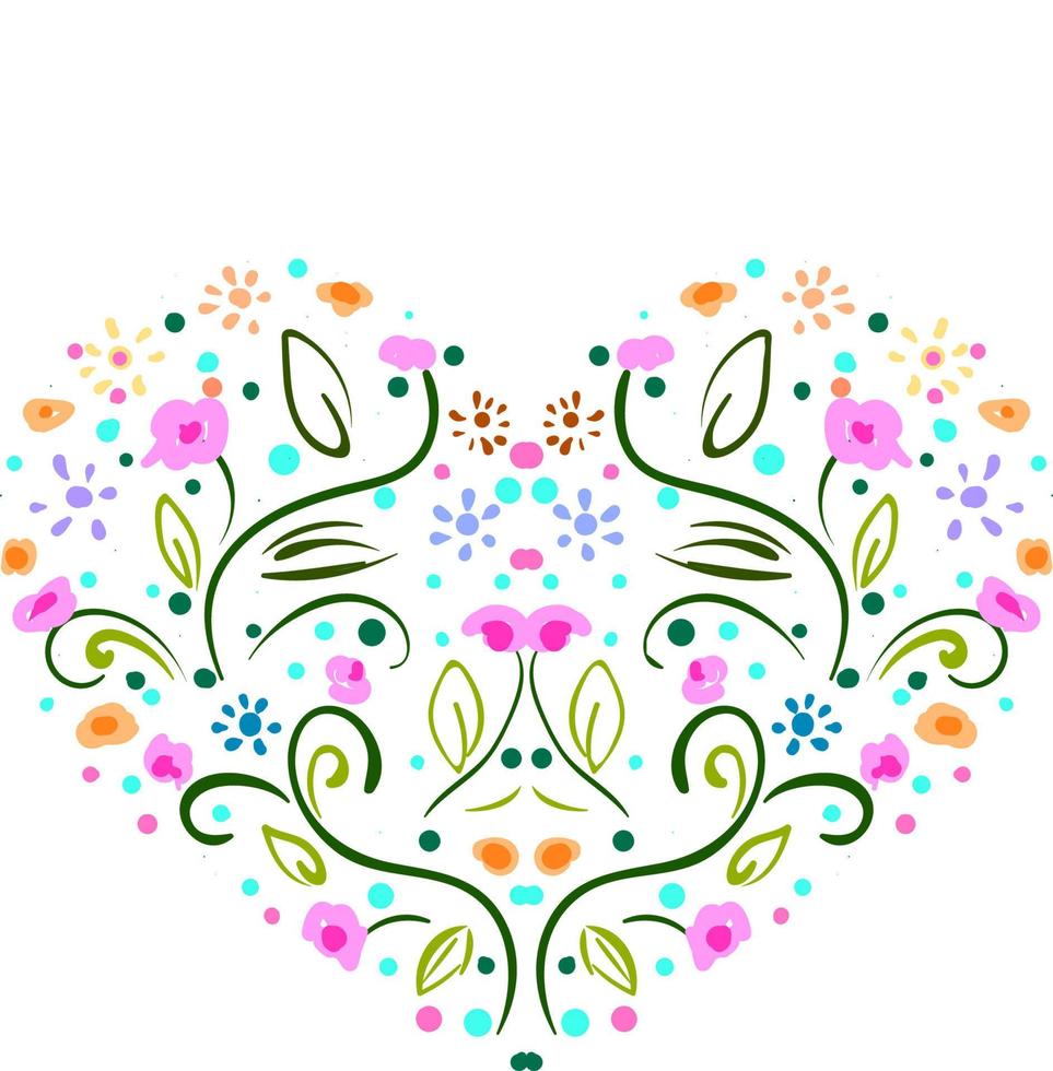 A flower heart, vector or color illustration.